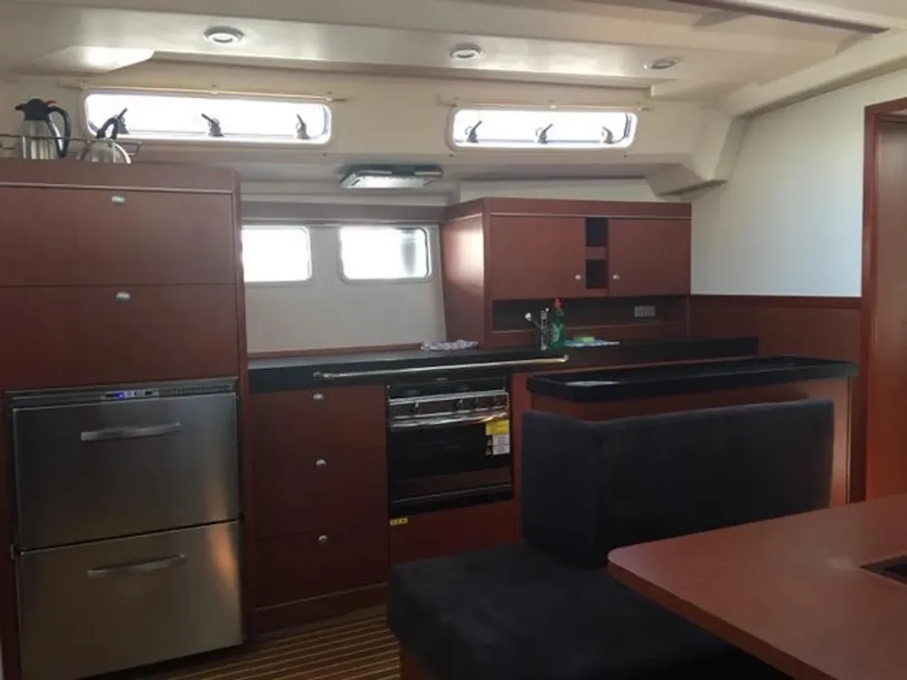 Galley of Amarone, a Hanse 505 sailboat at Seget Donji, Croatia
