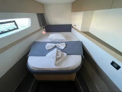Cabin on Alexandra III, a Fountaine Pajot Elba 45 catamaran at Municipal Unit of Rhodes, Greece