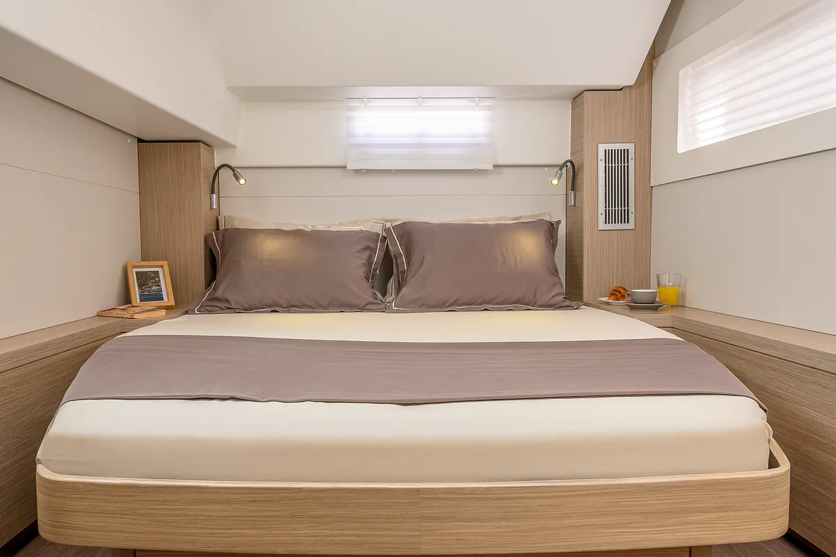 Cabin on VOYAGE, a Lagoon 46 catamaran at Trogir, Croatia