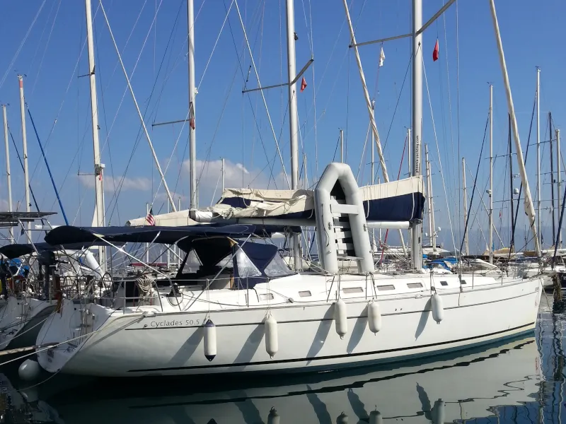 Exterior view of Orion I, a Beneteau Cyclades 50.5 sailboat at Volos Municipality, Greece