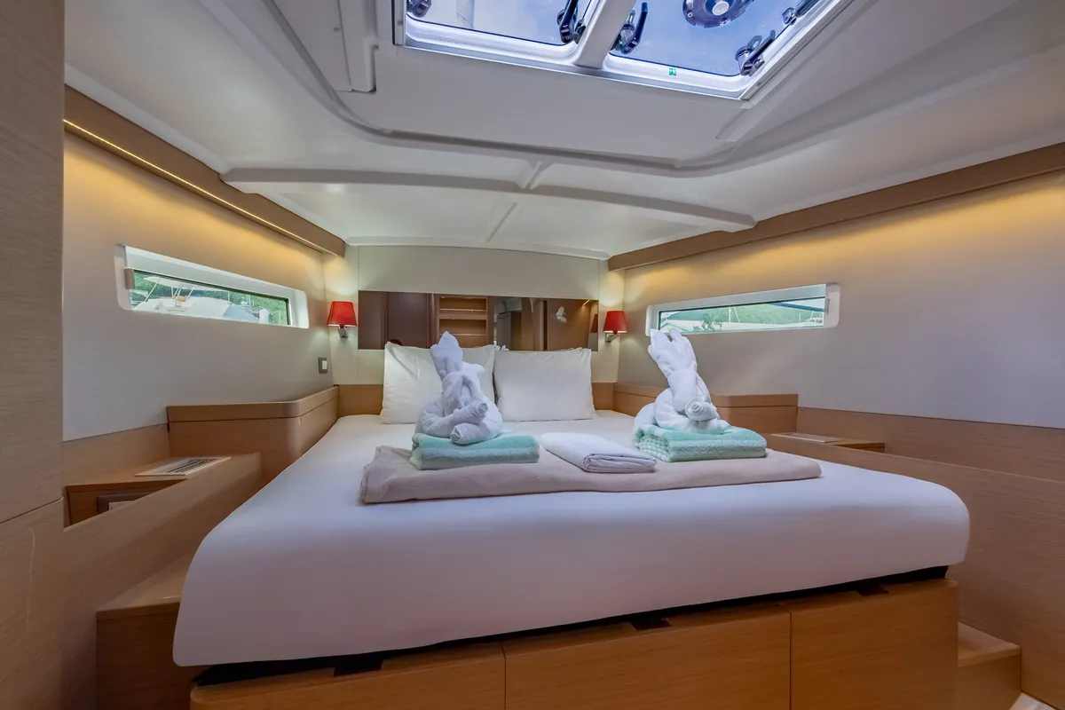 Cabin on After Physics, a Jeanneau Sun Odyssey 490 sailboat at Road Town, British Virgin Islands