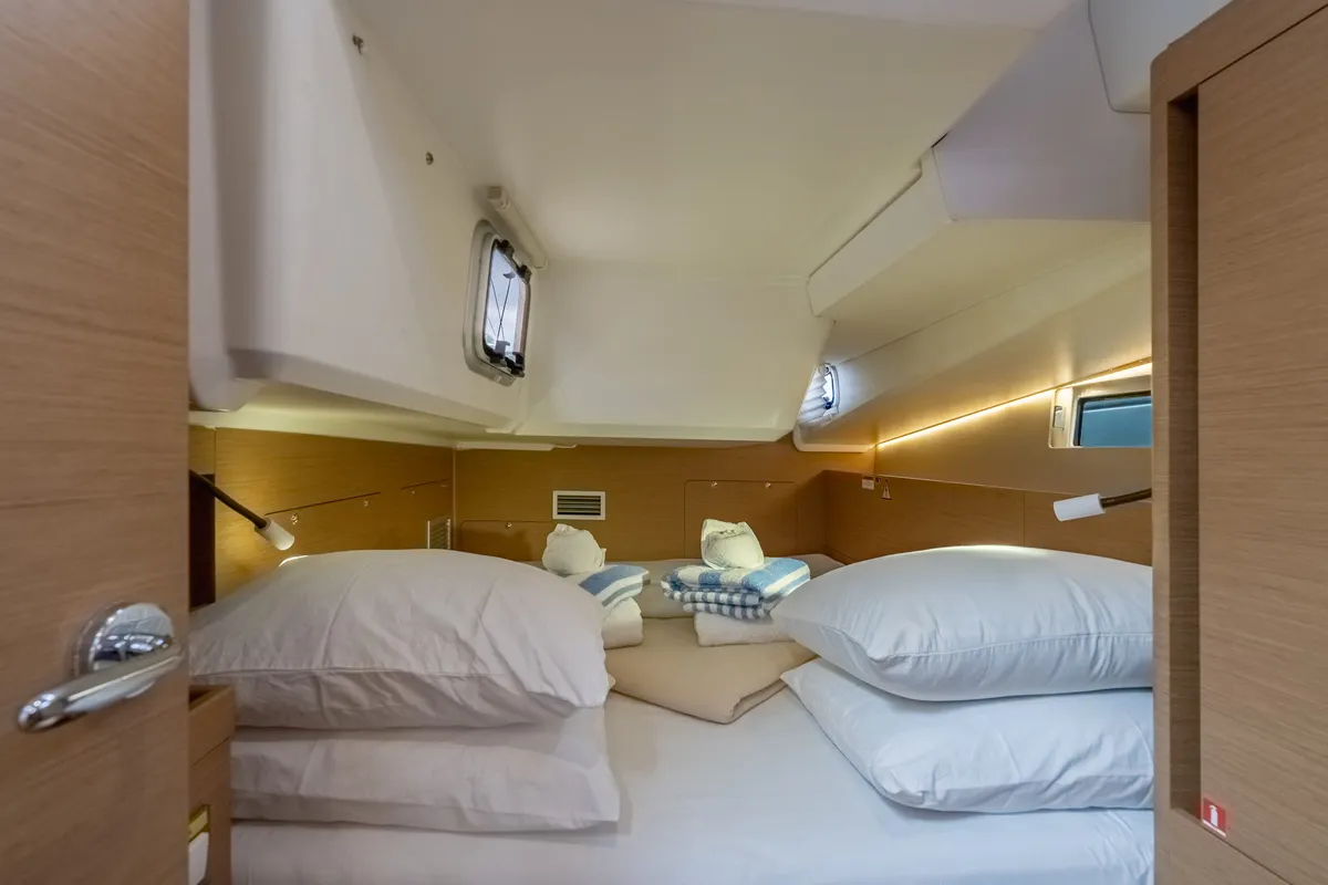 Cabin on After Physics, a Jeanneau Sun Odyssey 490 sailboat at Road Town, British Virgin Islands