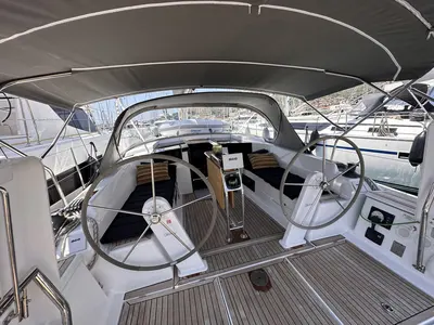 Cockpit of Calypso, a Hanse 388 sailboat at Seget Donji, Croatia