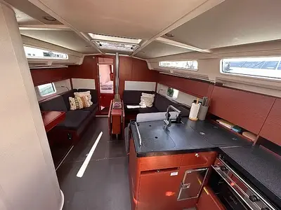Galley of Calypso, a Hanse 388 sailboat at Seget Donji, Croatia