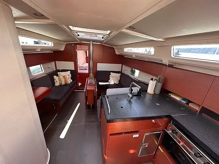 Galley of Calypso, a Hanse 388 sailboat at Seget Donji, Croatia