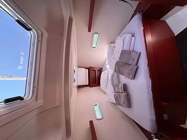 Cabin on Calypso, a Hanse 388 sailboat at Seget Donji, Croatia