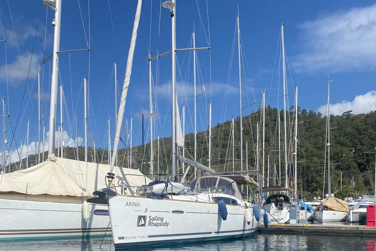 Arina, a Beneteau Oceanis 40 sailboat at Marmaris, Turkey