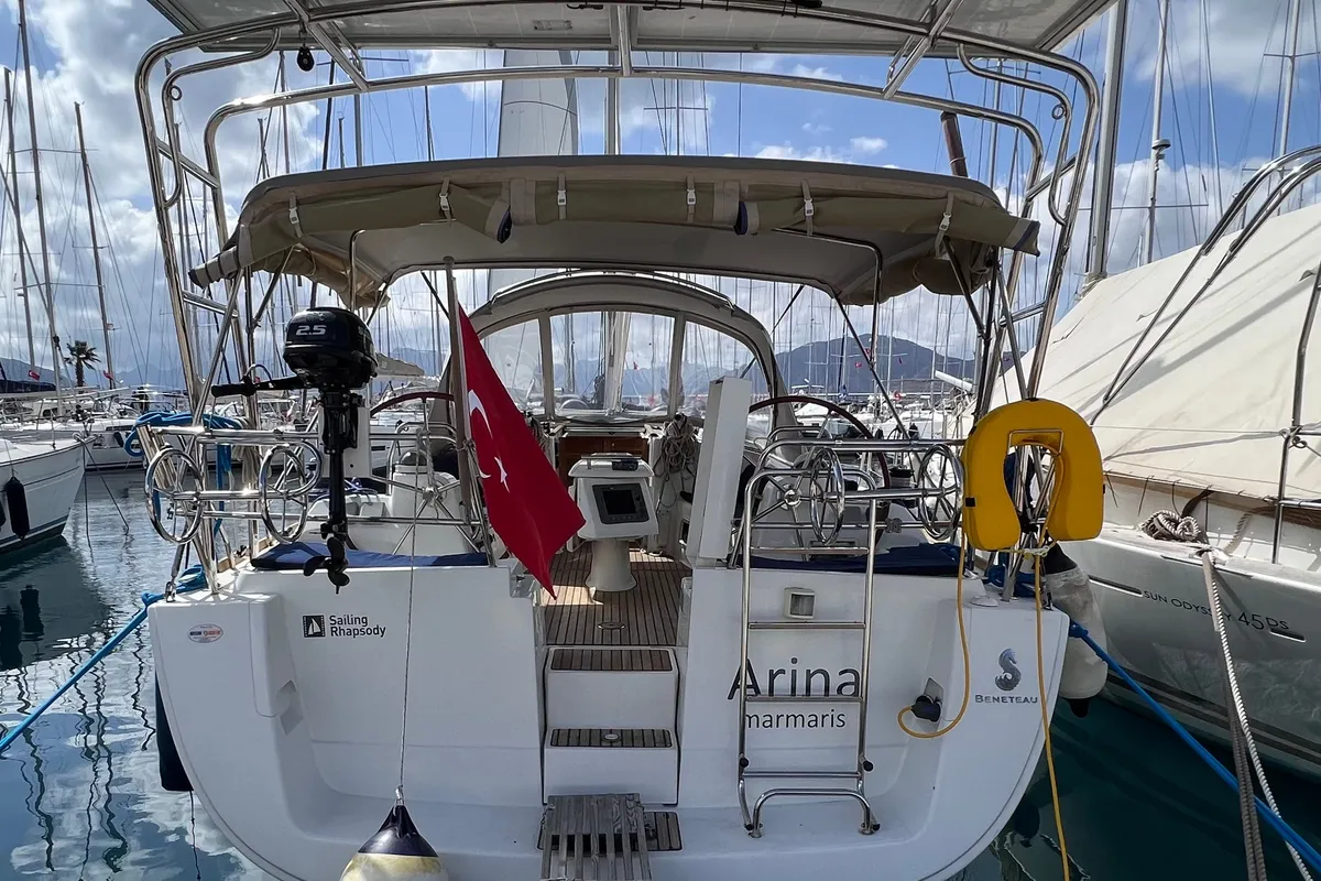 Arina, a Beneteau Oceanis 40 sailboat at Marmaris, Turkey