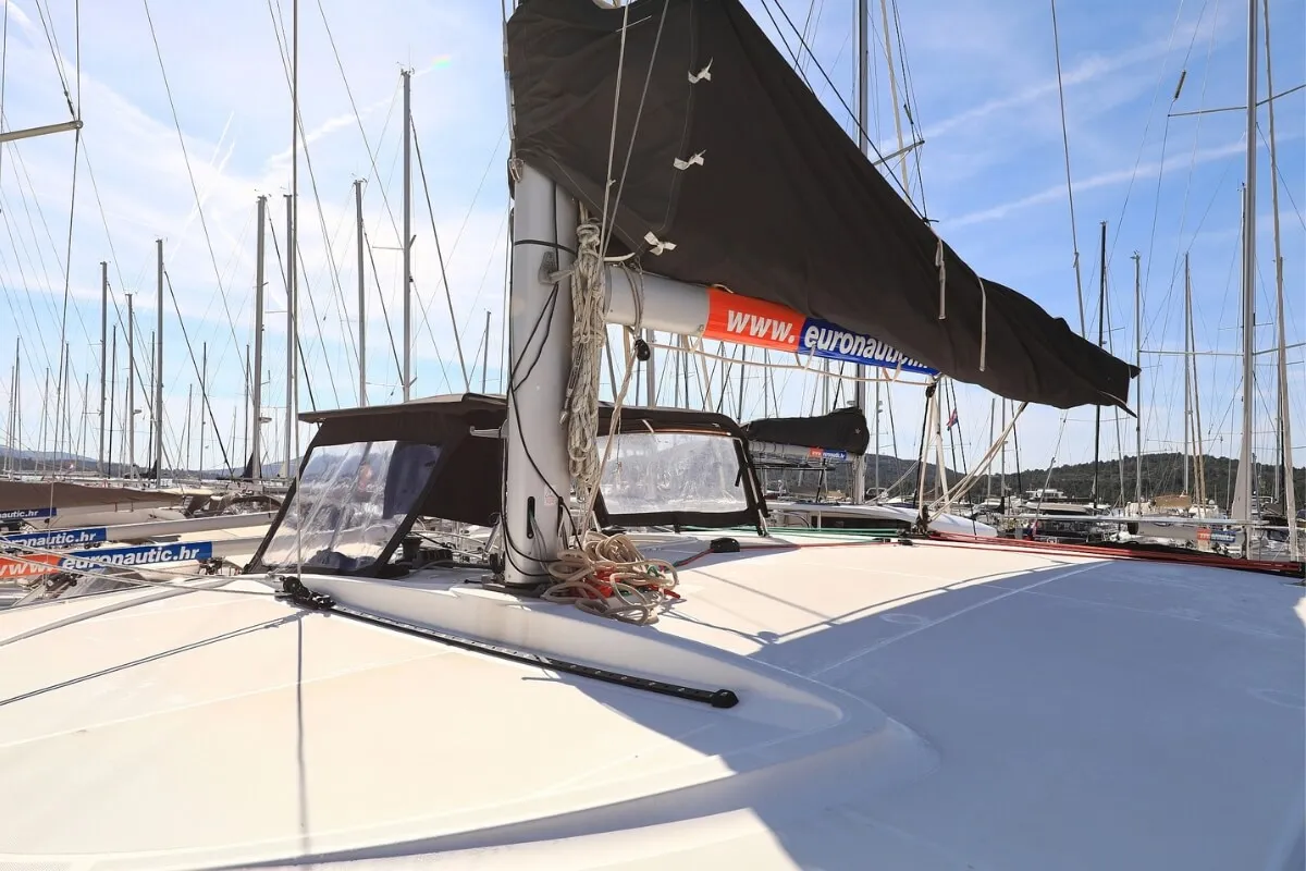 Deck of Liquid Spirit, a Lagoon 40 catamaran at Pirovac, Croatia