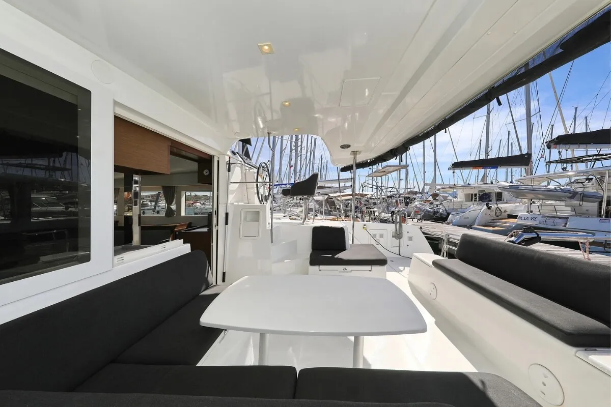Deck of Liquid Spirit, a Lagoon 40 catamaran at Pirovac, Croatia