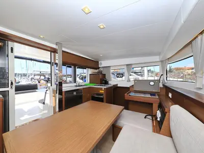 Salon of Liquid Spirit, a Lagoon 40 catamaran at Pirovac, Croatia