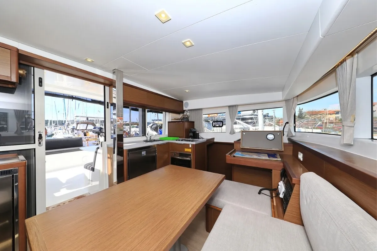 Salon of Liquid Spirit, a Lagoon 40 catamaran at Pirovac, Croatia