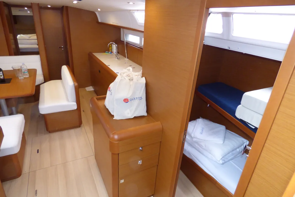 Cabin on Geronimo, a Jeanneau Sun Odyssey 519 sailboat at Grad Kaštela, Croatia