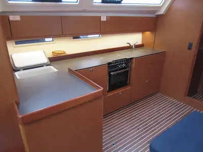 Galley of BavC46, a Bavaria Cruiser 46 sailboat at Gothenburg, Sweden