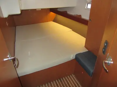 Cabin on BavC46, a Bavaria Cruiser 46 sailboat at Gothenburg, Sweden