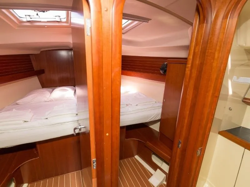 Cabin on Hauraki, a Dufour 455 Grand Large sailboat at Split, Croatia