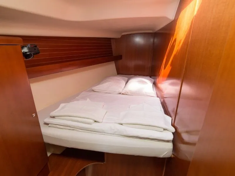 Cabin on Hauraki, a Dufour 455 Grand Large sailboat at Split, Croatia