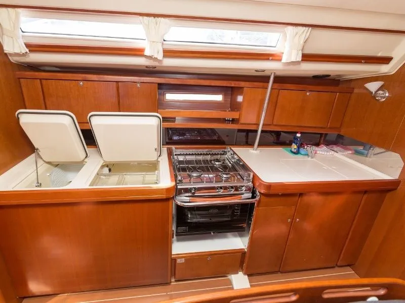 Galley of Hauraki, a Dufour 455 Grand Large sailboat at Split, Croatia