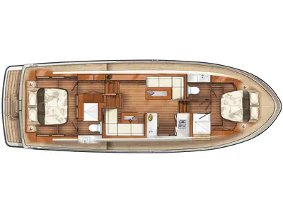 Floor plan of Bellavista, a Linssen Grand Sturdy 450 Variotop motorboat at Kinrooi, Belgium
