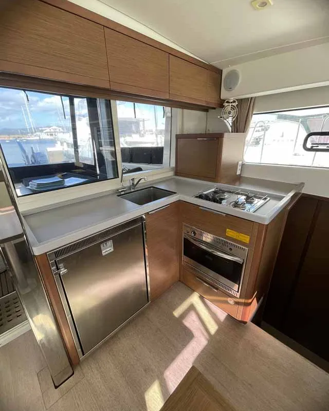 Galley of Sunset, a Lagoon 40 catamaran at Figari/Golfo Aranci, Italy