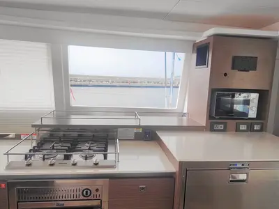 Galley of Maria del Mar, a Leopard 50 catamaran at Procida, Italy