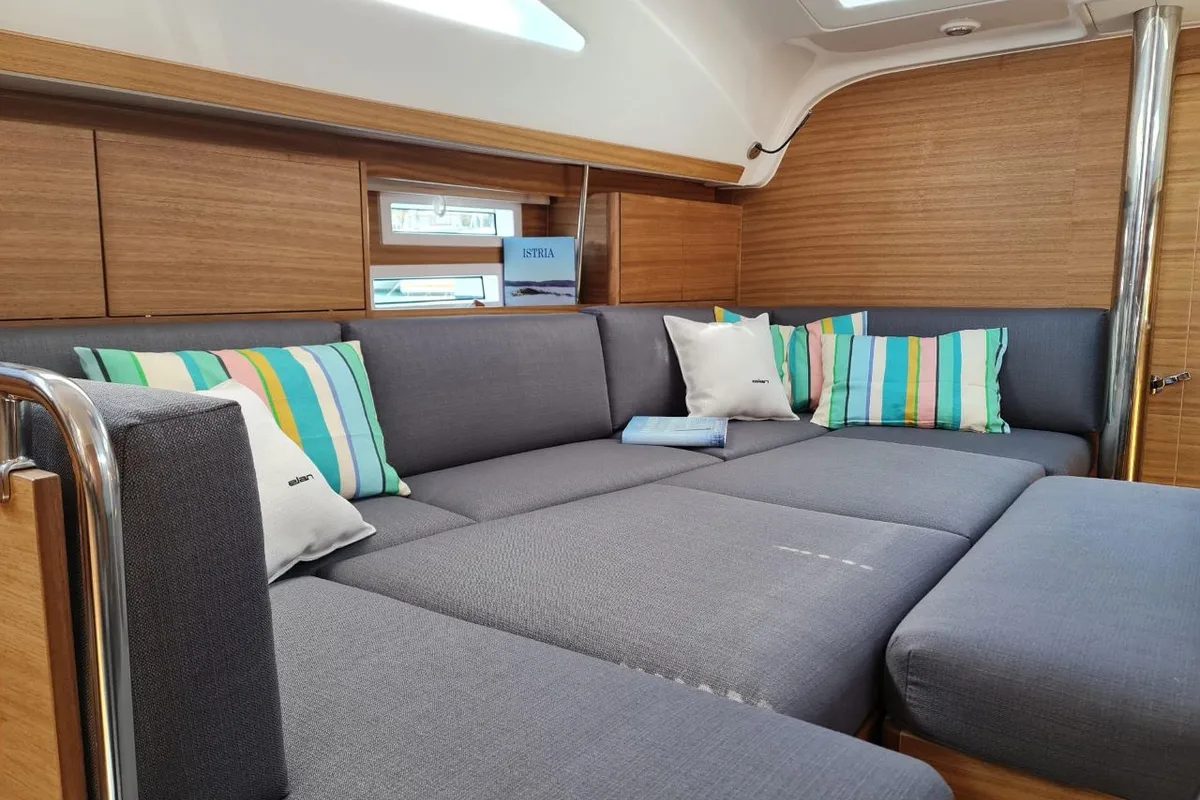 Salon of Oxygen, a Elan Impression 45.1 sailboat at Trogir, Croatia