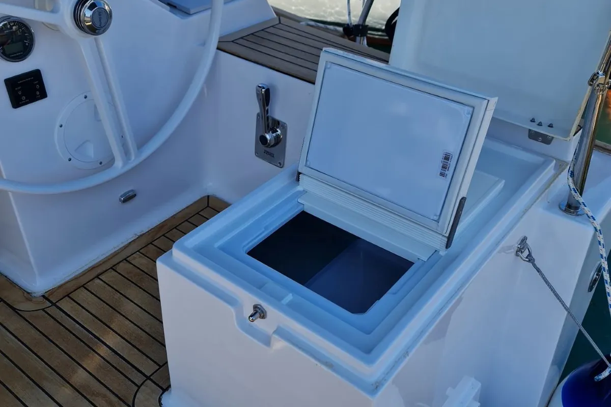Deck of Oxygen, a Elan Impression 45.1 sailboat at Trogir, Croatia