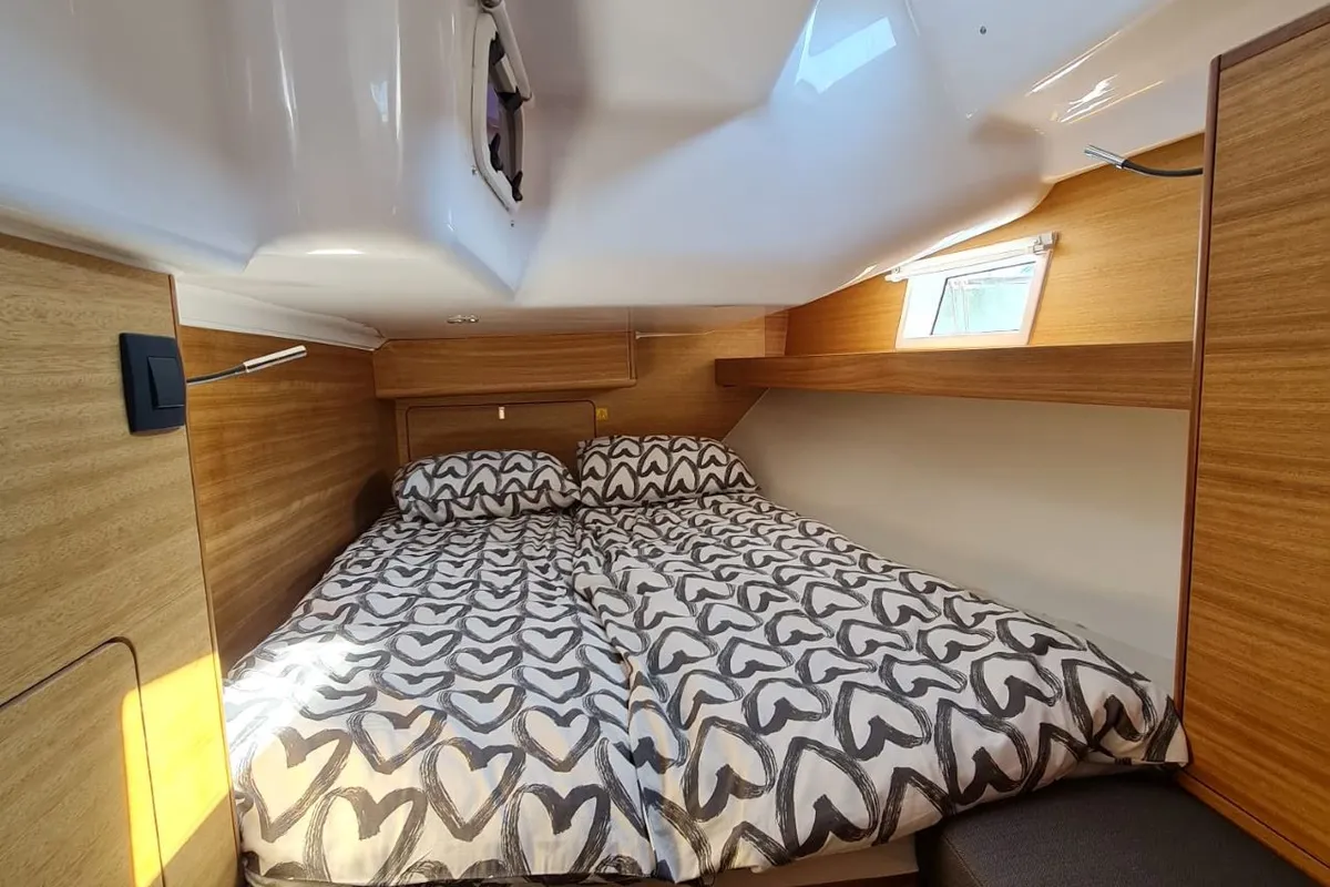 Cabin on Oxygen, a Elan Impression 45.1 sailboat at Trogir, Croatia