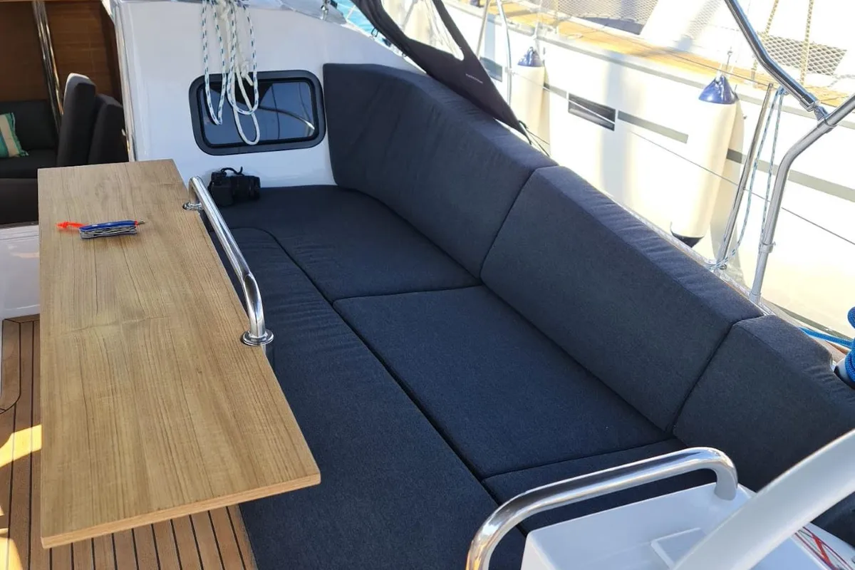Cockpit of Oxygen, a Elan Impression 45.1 sailboat at Trogir, Croatia