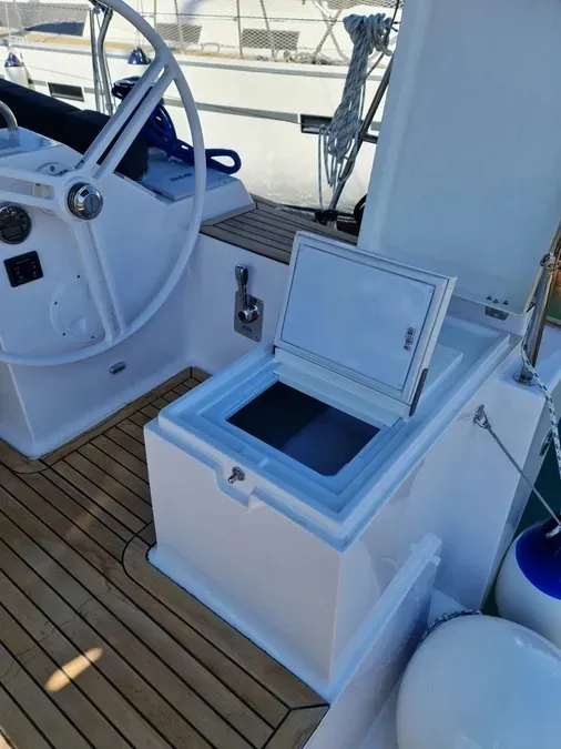 Deck of Oxygen, a Elan Impression 45.1 sailboat at Trogir, Croatia