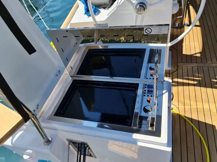Deck of Oxygen, a Elan Impression 45.1 sailboat at Trogir, Croatia