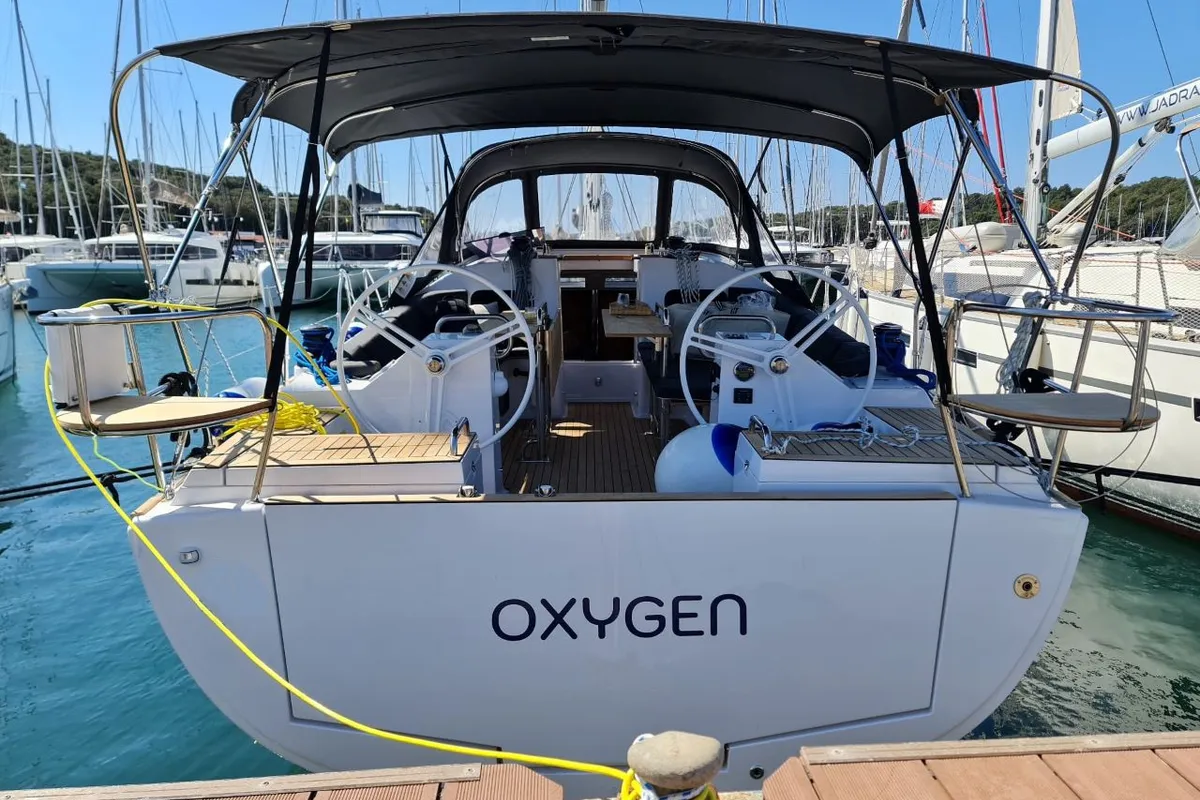 Oxygen, a Elan Impression 45.1 sailboat at Trogir, Croatia