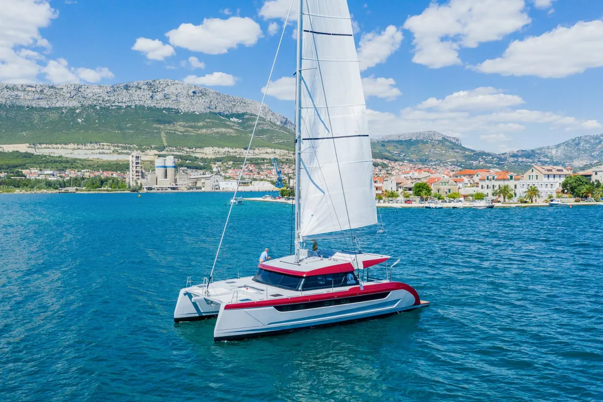 Exterior view of Luna 49, a catamaran at Split, Croatia
