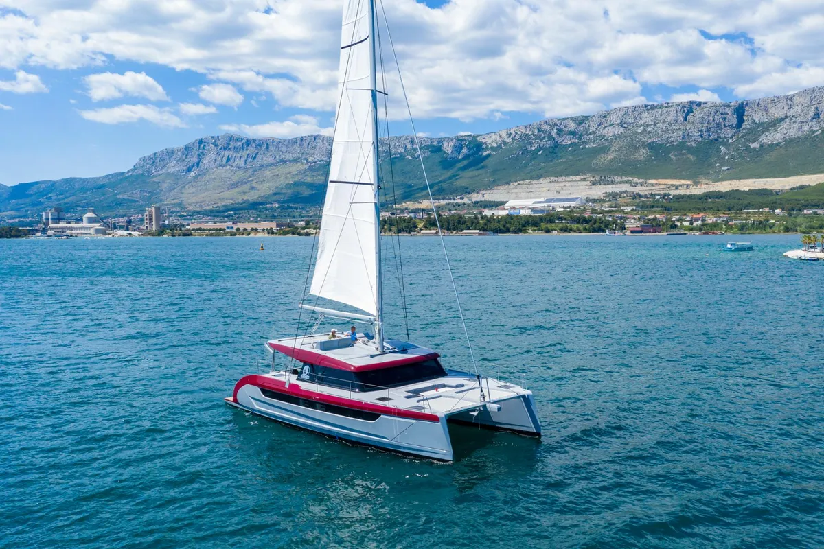 Exterior view of Luna 49, a catamaran at Split, Croatia