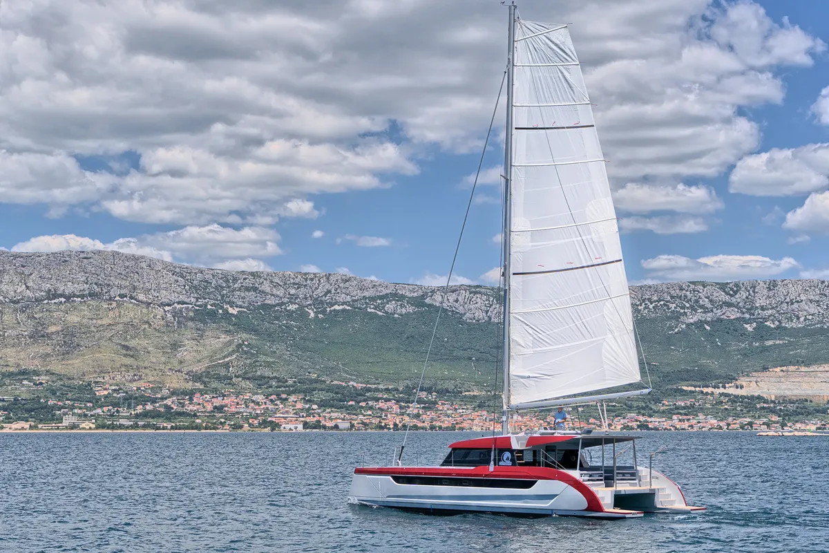 Exterior view of Luna 49, a catamaran at Split, Croatia