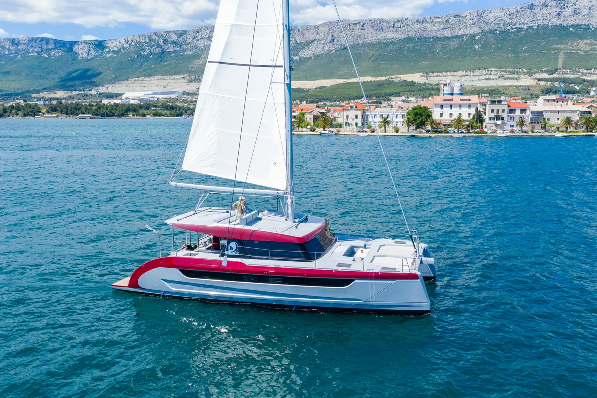 Exterior view of Luna 49, a catamaran at Split, Croatia