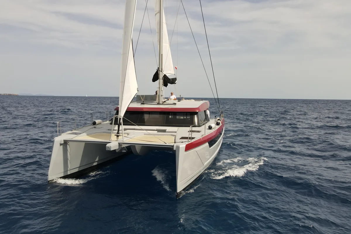 Exterior view of Luna 49, a catamaran at Split, Croatia