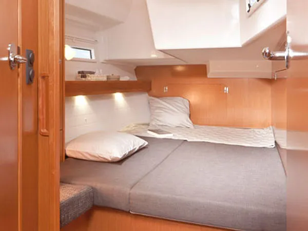 Cabin on Fija, a Bavaria Cruiser 50 sailboat at Sukošan, Croatia