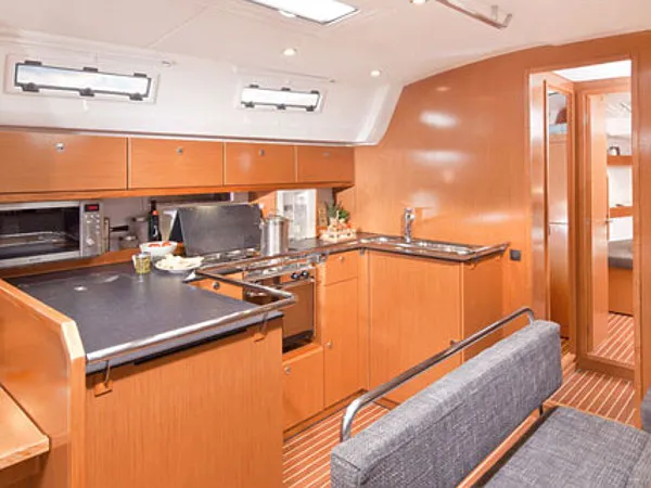 Galley of Fija, a Bavaria Cruiser 50 sailboat at Sukošan, Croatia