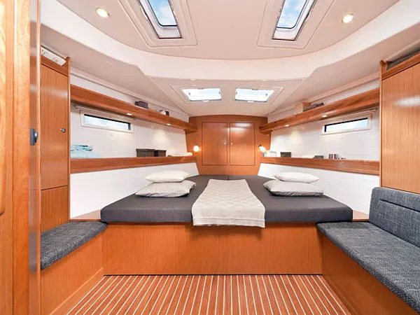 Cabin on Fija, a Bavaria Cruiser 50 sailboat at Sukošan, Croatia