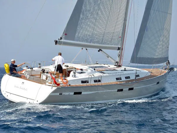 Exterior view of Fija, a Bavaria Cruiser 50 sailboat at Sukošan, Croatia