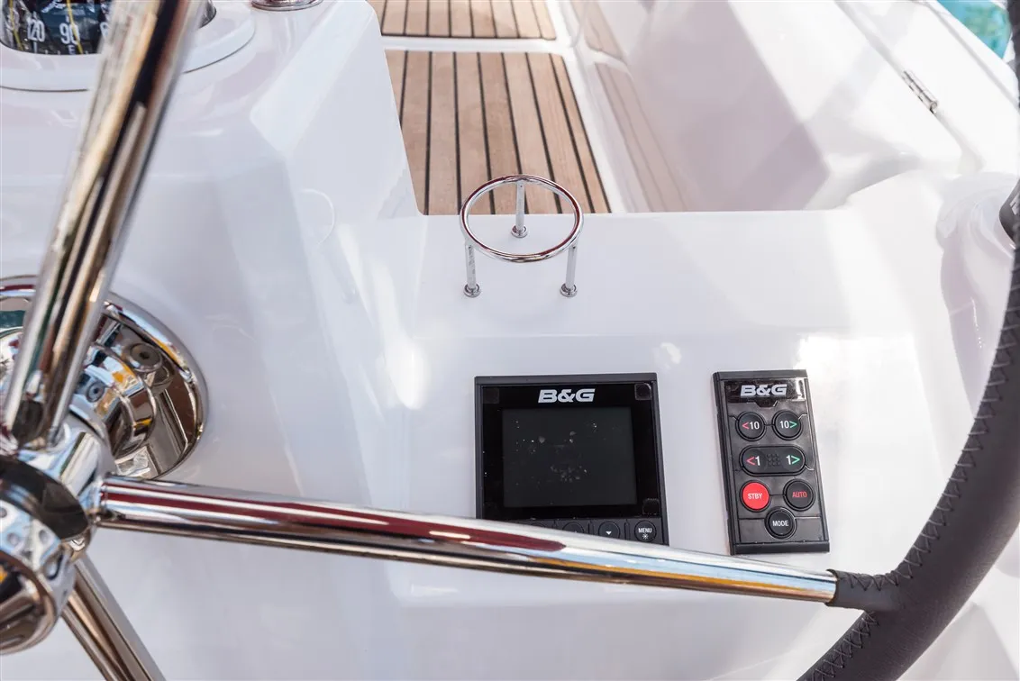 Cockpit of Bela, a Beneteau Oceanis 35.1 sailboat at Split, Croatia