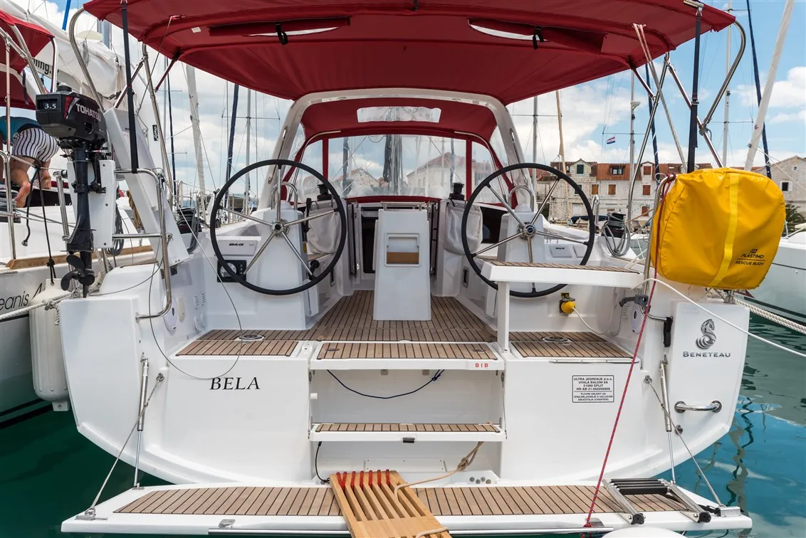 Cockpit of Bela, a Beneteau Oceanis 35.1 sailboat at Split, Croatia