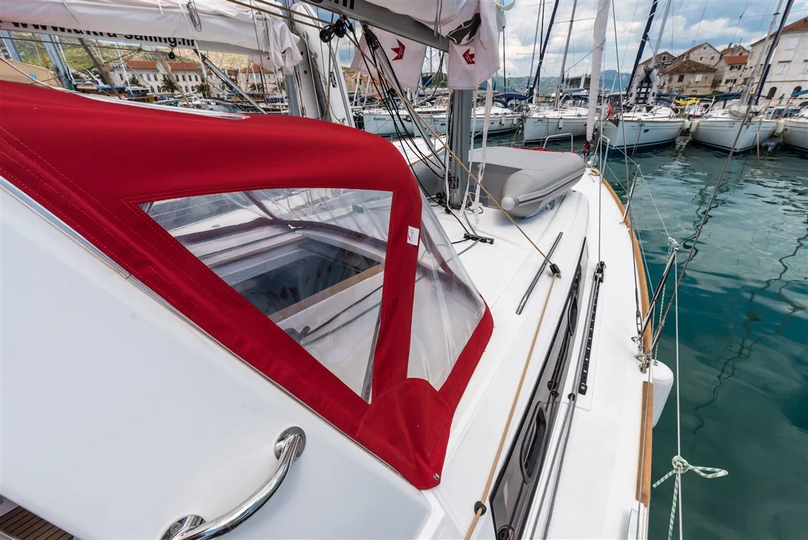 Deck of Bela, a Beneteau Oceanis 35.1 sailboat at Split, Croatia