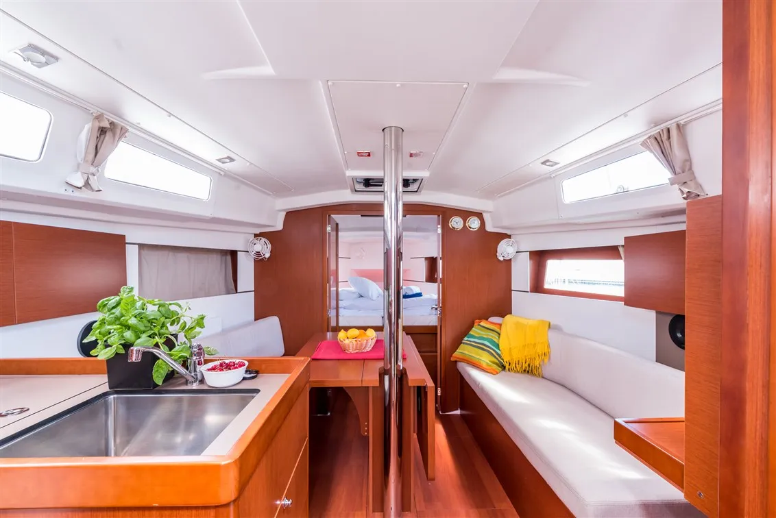 Salon of Bela, a Beneteau Oceanis 35.1 sailboat at Split, Croatia