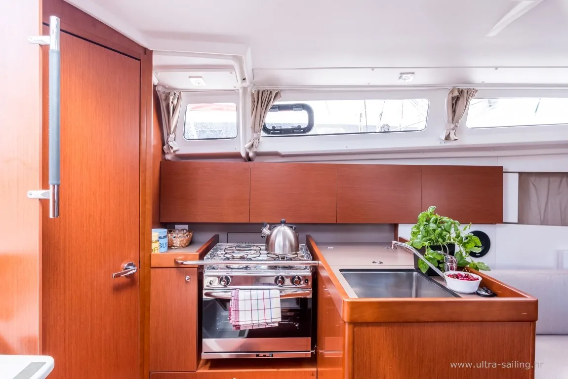 Galley of Bela, a Beneteau Oceanis 35.1 sailboat at Split, Croatia