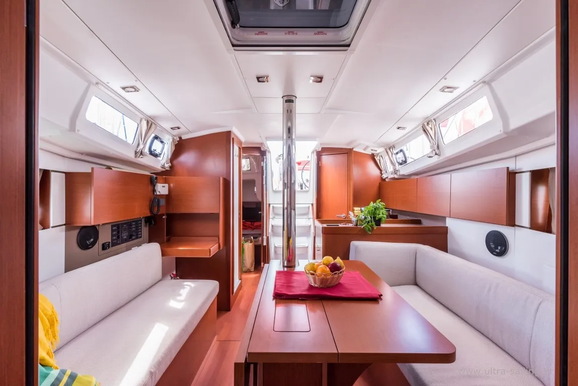 Salon of Bela, a Beneteau Oceanis 35.1 sailboat at Split, Croatia