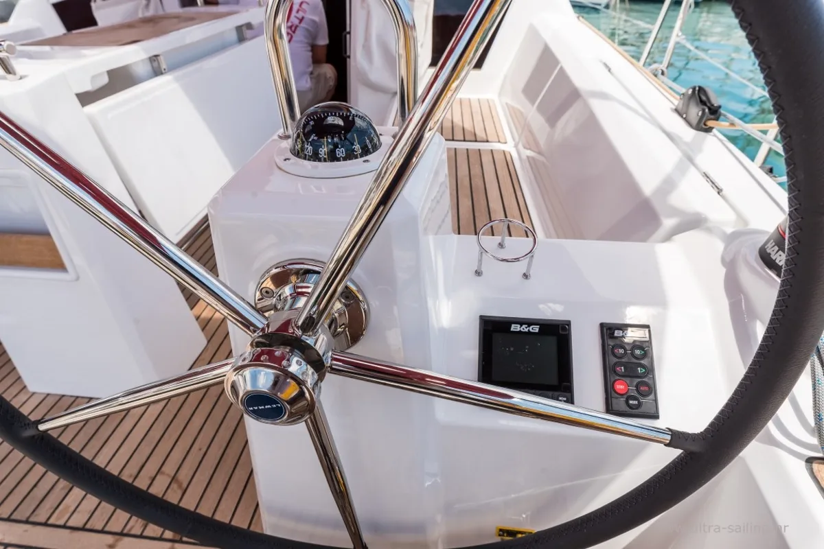 Cockpit of Bela, a Beneteau Oceanis 35.1 sailboat at Split, Croatia