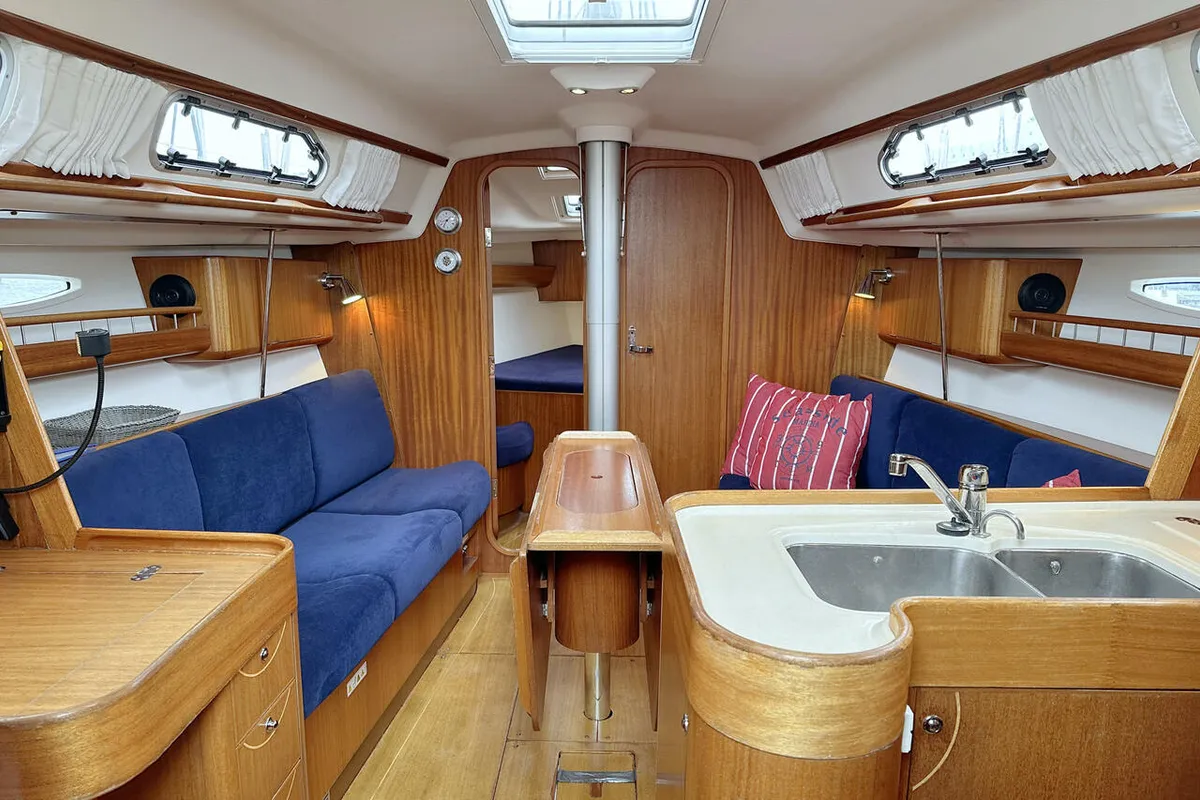 Salon of eXess, a X-Yachts X-37 sailboat at Barth, Germany