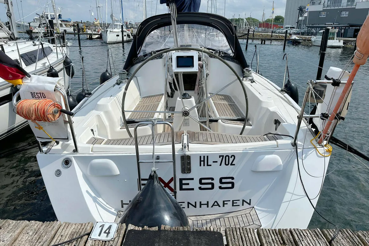 Cockpit of eXess, a X-Yachts X-37 sailboat at Barth, Germany